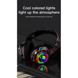 Auriculares Diadema inalámbricos RGB Deepbass R9 Negro