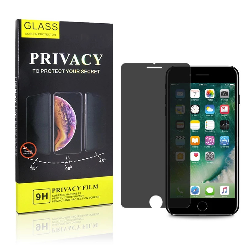 Cristal templado Privacidad iPhone 6 Plus / 6s Plus Negro Protector de Pantalla 5D Curvo