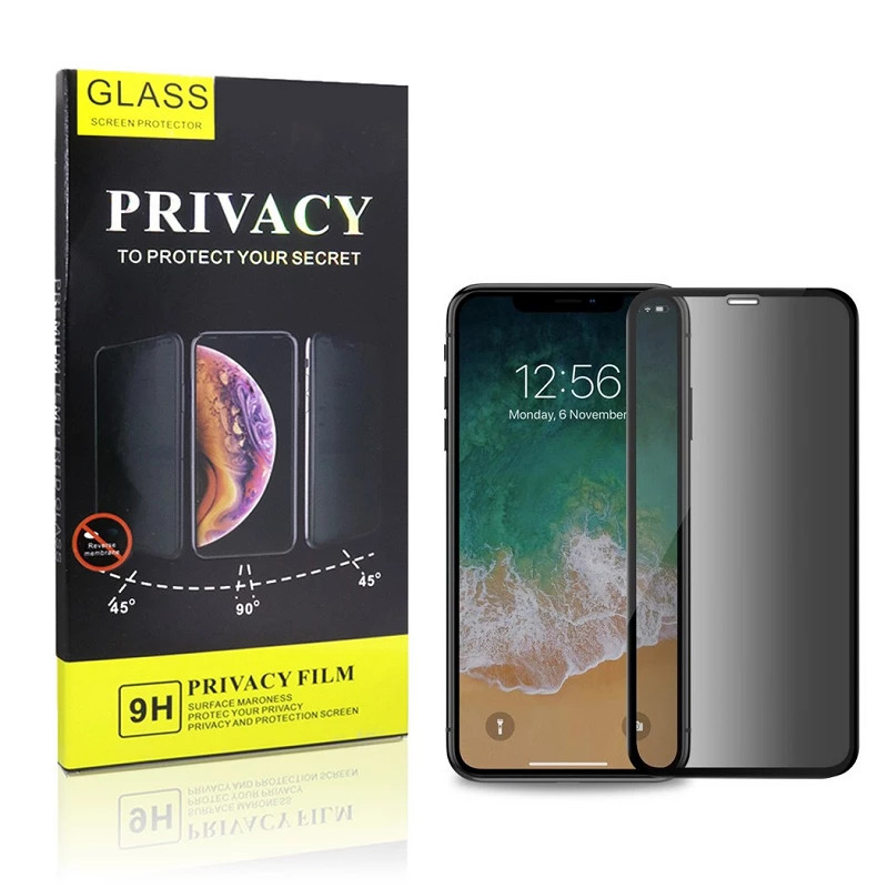 Cristal templado Privacidad iPhone XR / 11 Protector de Pantalla 5D Curvo