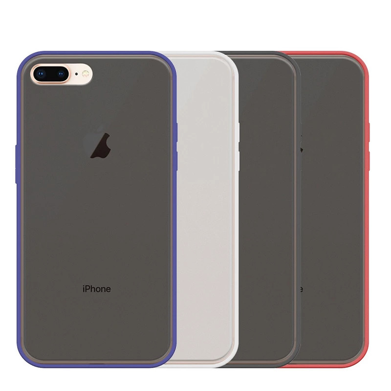 Funda Gel iPhone 6 Plus / 7 Plus / 8 Plus Smoked con borde de color