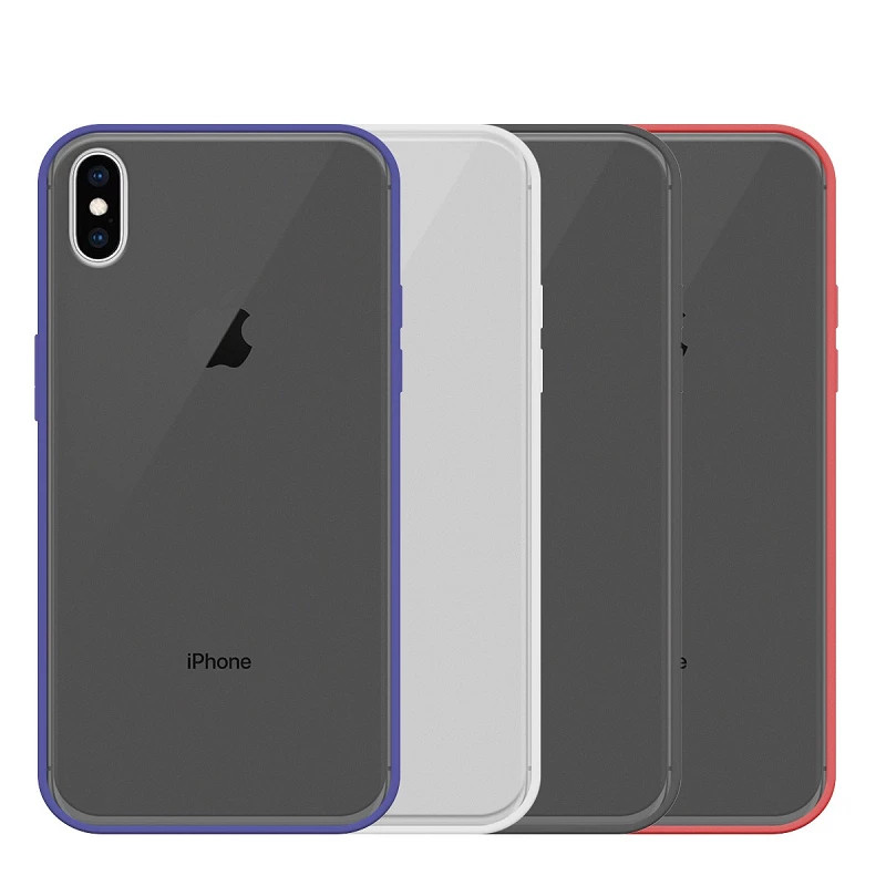 Funda Gel iPhone XS MAX Smoked con borde de color