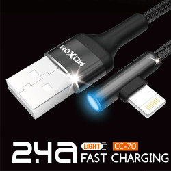 Cable Game Moxom CC-70 con Luz LED 2.4A - Lightning 2 Colores