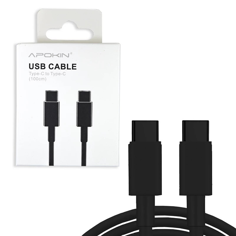 Cables Tipo-C a Tipo-C Negro Caja Tipo Original 1 Metro