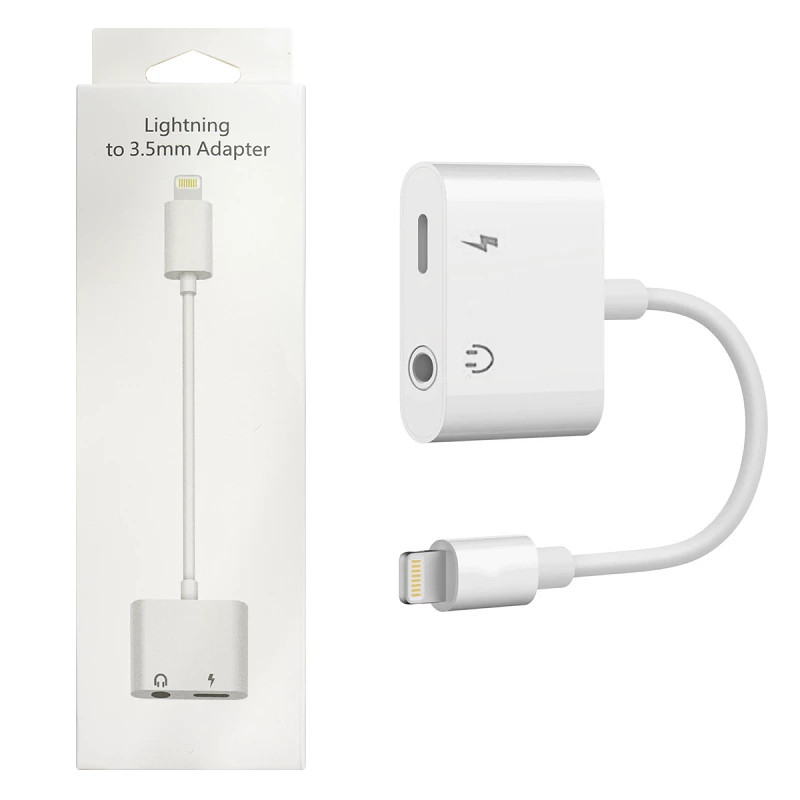 Cable Separador Adaptador Audio Lightning a Jack 3.5MM