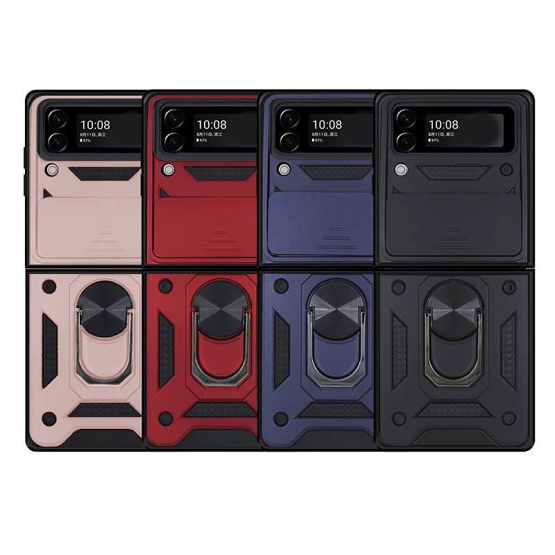 Funda con Anilla y Cámara Deslizante Samsung Galaxy Z Flip 3 con Imán