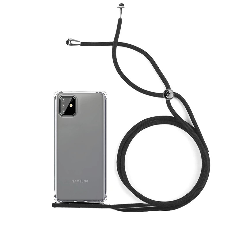 Funda Gel transparente Anti-golpe con Cordón - Samsung A81