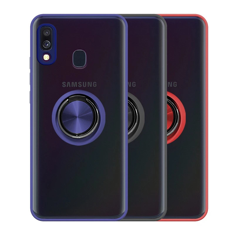 Funda Gel Samsung Galaxy A40 Iman con soporte Smoked