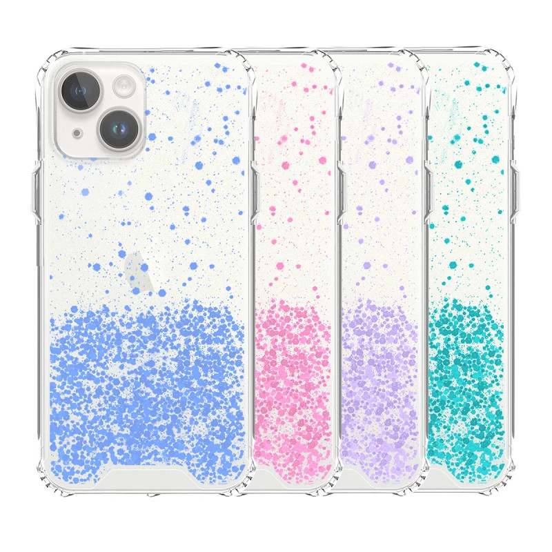 Funda Gel transparente purpurina iPhone 14 Plus 4 -Colores