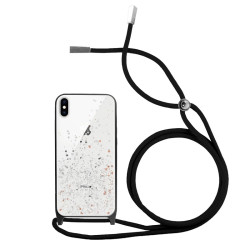 Funda Brillantina con Cordón iPhone Xs Max con Borde de Color