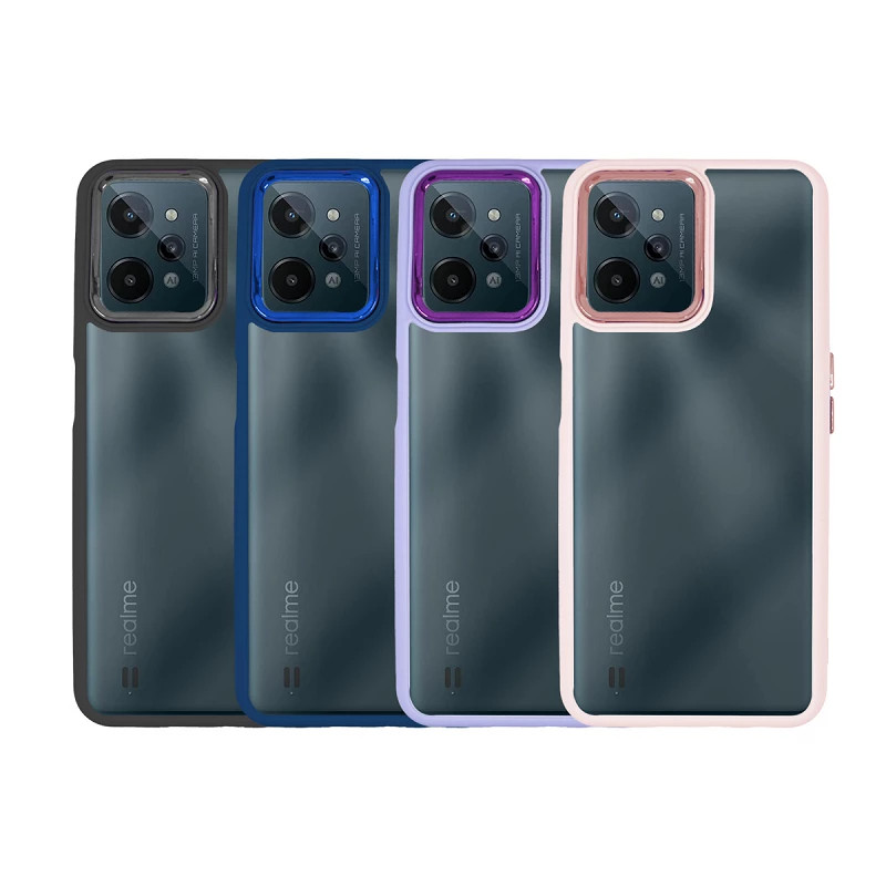 Funda Premium Antigolpe Transparente para Realme C31 Borde Camara Aluminio 6 Color