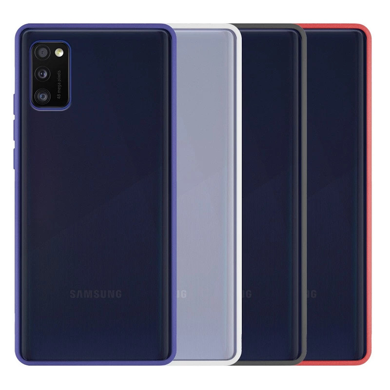 Funda Gel Samsung Galaxy A41 Smoked con borde de color