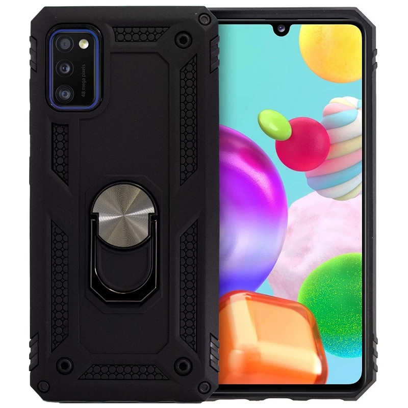 Funda Aluminio Antigolpe Samsung Galaxy A41 con Imán y Soporte de Anilla 360º