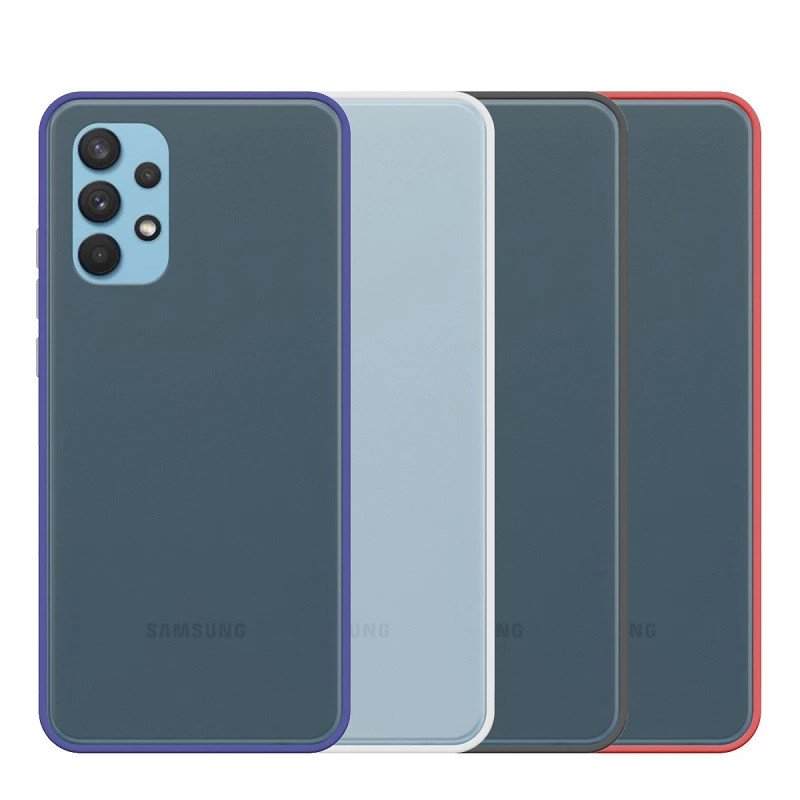 Funda Gel Samsung Galaxy A32-4G Smoked con borde de color