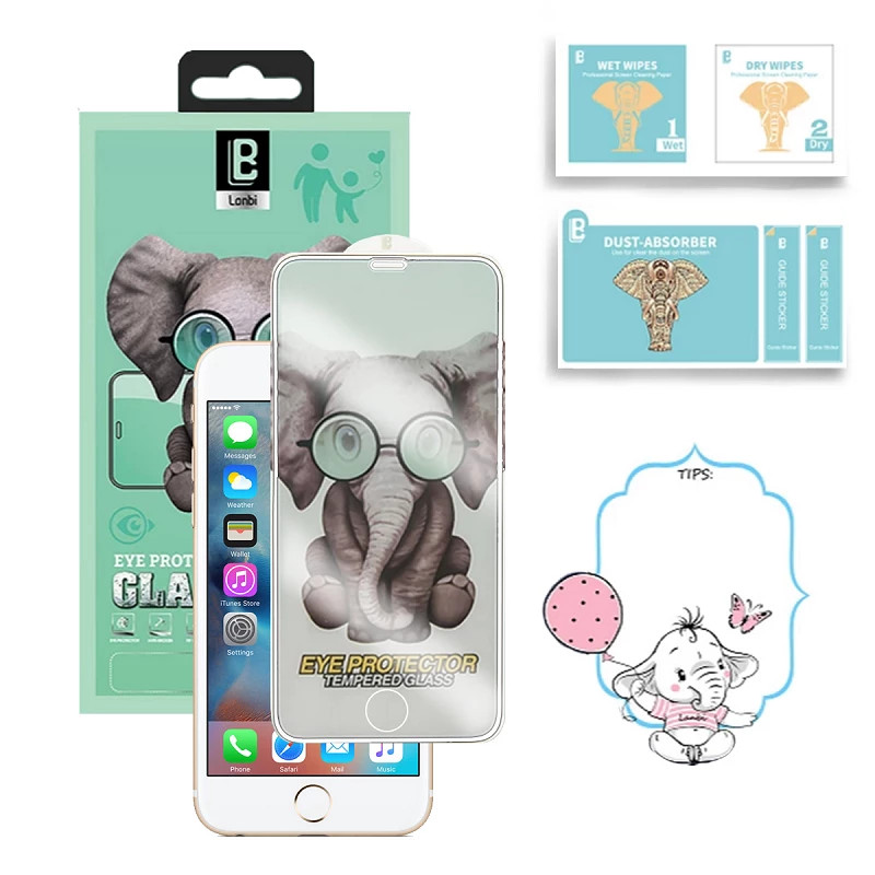 Cristal templado Anti Blue-Light Protección Ojos iPhone 6/7/8 Plus Color Blanco