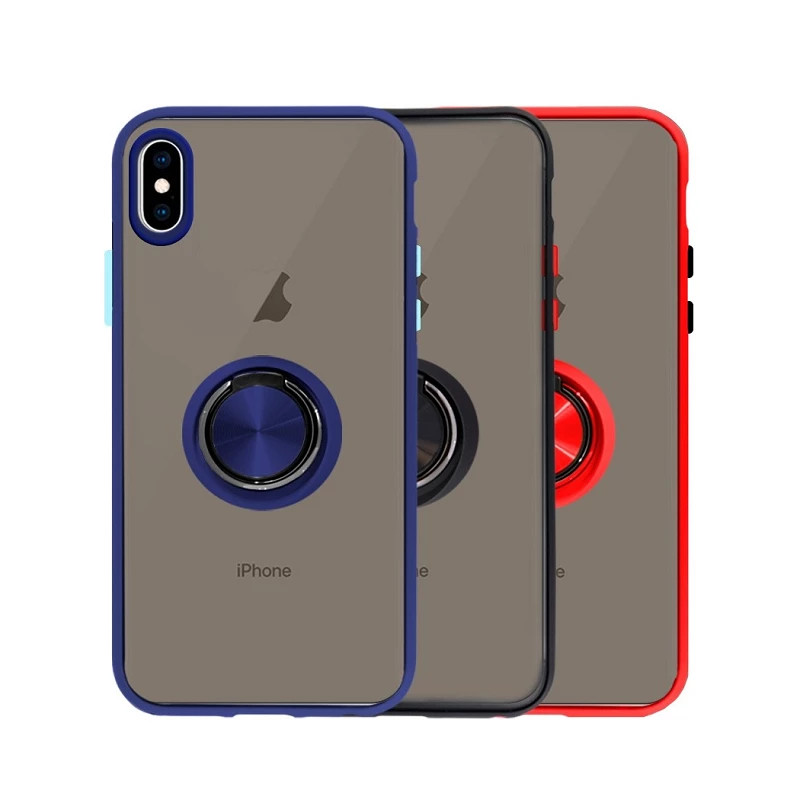 Funda Gel iPhone XS Max Iman con soporte Smoked