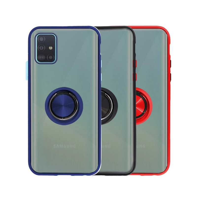 Funda Gel Samsung Galaxy A51 Iman con soporte Smoked