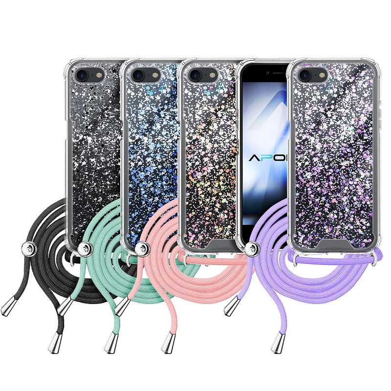 Funda Gel transparente con Cordón Iphone 7 / 8 / SE 2020 4-Colores