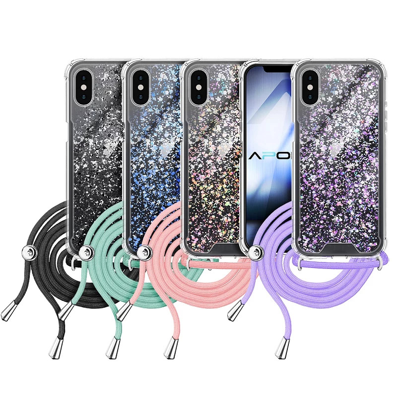 Funda Gel transparente con Cordón Iphone X / XS 4-Colores