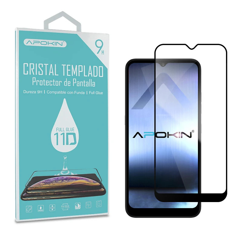 Cristal templado Full Glue 11D Premium LG K22 Protector de Pantalla Curvo Negro