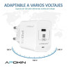 Cargador Rapido Entrada PD 20W 3.0A Tipo-C a Tipo-C APOKIN - Blanco