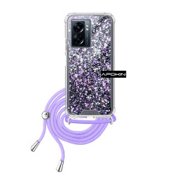 Funda Gel transparente con Cordón Oppo A77 5G 4-Colores