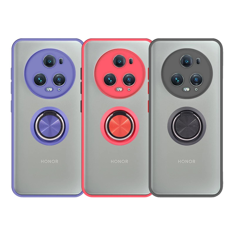Funda Gel Honor Magic 5 Lite / Honor X9A Iman con soporte Smoked
