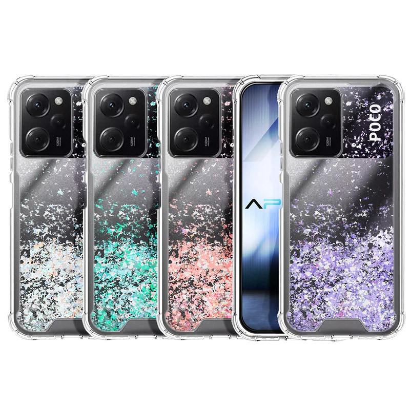 Funda Gel transparente purpurina Xiaomi Pocophone X5 Pro 4 -Colores