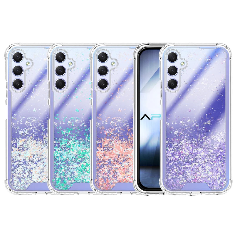 Funda Gel transparente purpurina Samsung A34 5G 4 -Colores