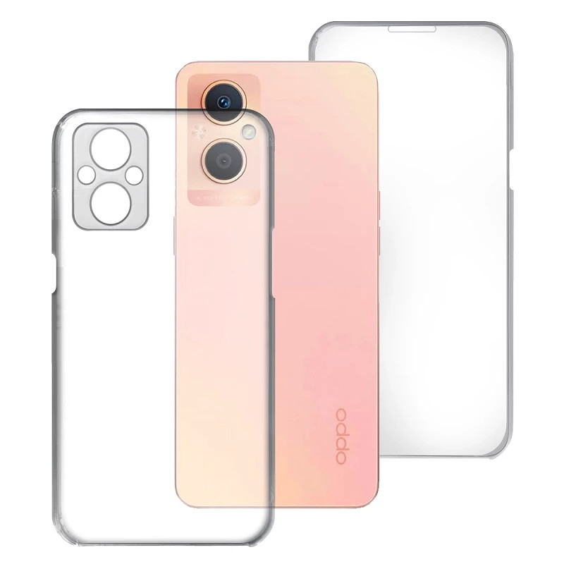Funda Doble Oppo Reno 8 Lite / A96 5G Silicona Transparente Delantera y Trasera