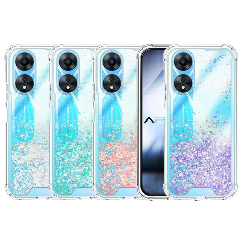 Funda Gel transparente purpurina Oppo A58/A78 5G 4 -Colores