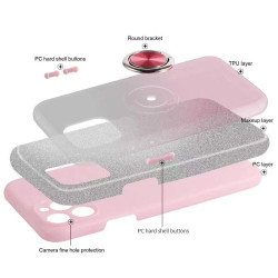 Funda Silicona Brillante Xiaomi Redmi Note 12 Pro 5G con Imán y Soporte de Anilla 360 5 Colores