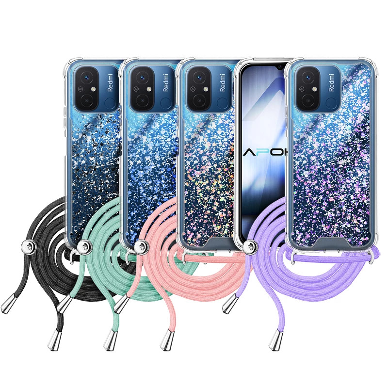 Funda Gel transparente con Cordón Xiaomi Redmi 12C/11A 4-Colores