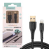 Cable Lightning a USB 3.0 1Metro 12W 2.4A Negro