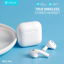 Auricular Celebrat W11 PRO Bluetooth 5.3 Blancos