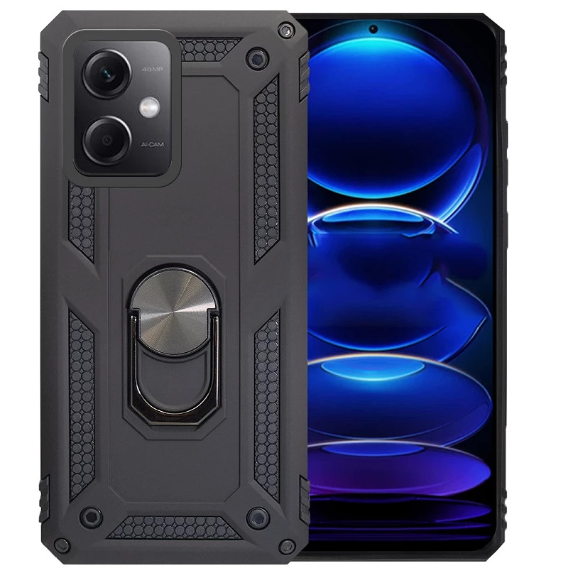 Funda Aluminio Antigolpe Xiaomi Redmi Note 12S con Iman y Soporte de Anilla 360