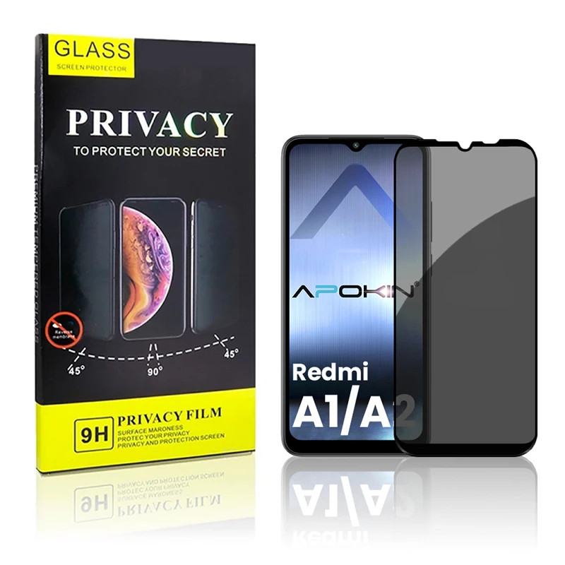 Cristal templado Privacidad Xiaomi Redmi A1/A2/A2 Plus Protector de Pantalla 5D Curvo
