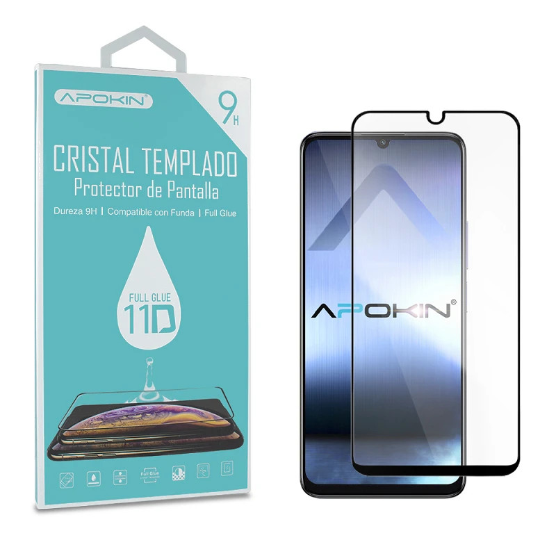 Cristal templado Full Glue 11D Premium TCL 40 SE Protector de Pantalla Curvo Negro