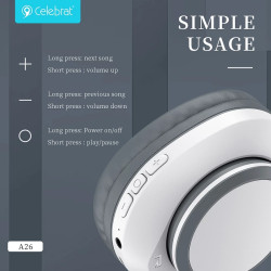 Auriculares Bluetooth Celebrat A26 Diadema 3 Colores