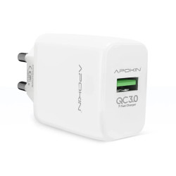 Cargador USB-A 2.4A Cable Tipo-C APOKIN PC802c - Blanco