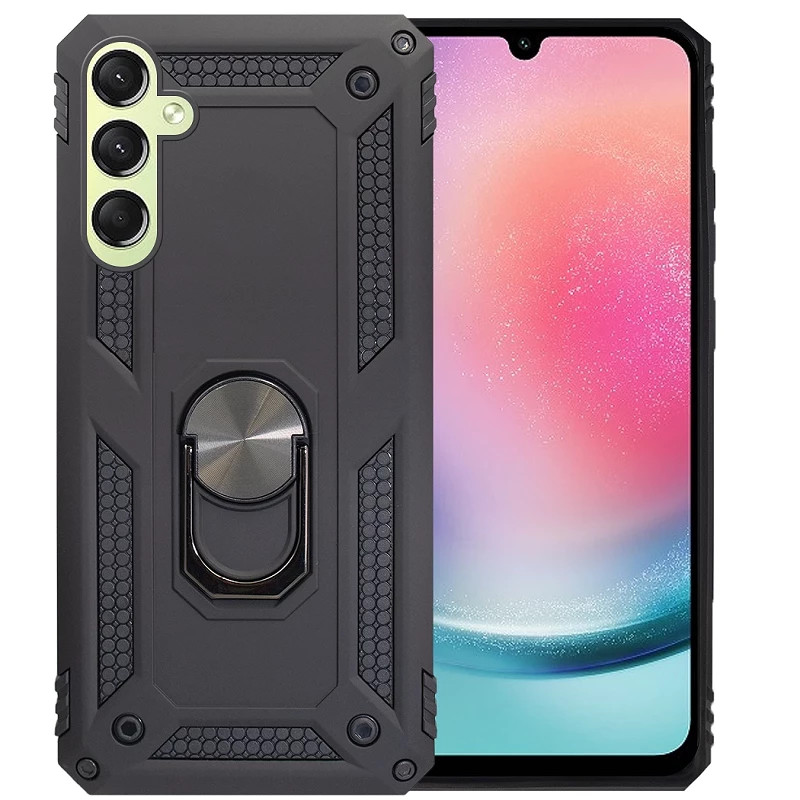 Funda Aluminio Antigolpe Samsung Galaxy A24 con Iman y Soporte de Anilla 360