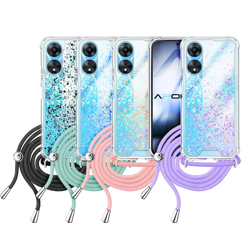 Funda Gel transparente con Cordón Oppo A98 4-Colores