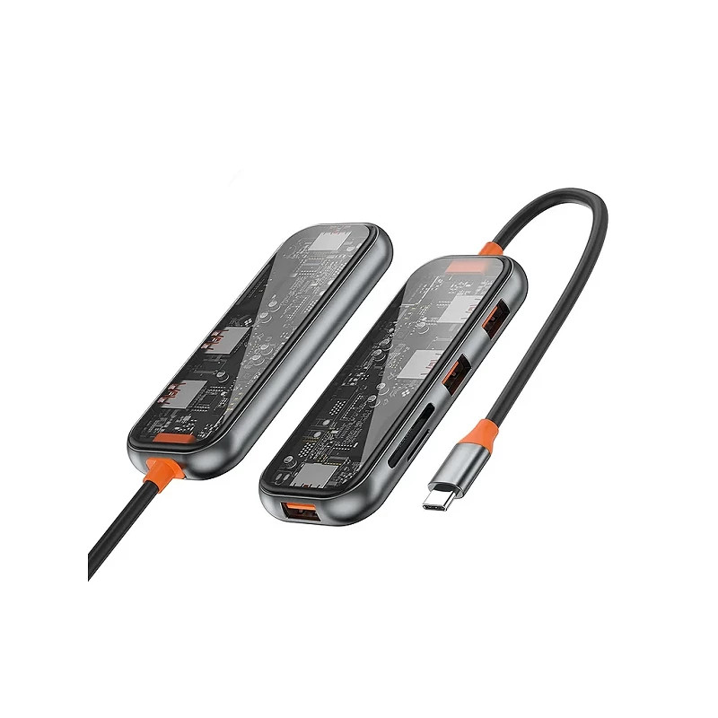 WIWU Hub Tipo-C Multimedia 5en1 Transparente CB005