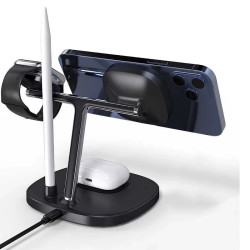 WIWU Base de Carga Inalambrica 4en1 Negra