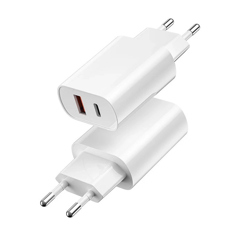 WIWU Cargador Quick PD Tipo-C + USB A Sin Cable 3A 20W U0002 Blanco