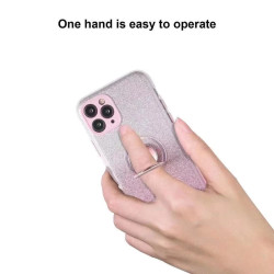 Funda Silicona Brillante iPhone 15 Plus con Imán y Soporte de Anilla 360 5 Colores