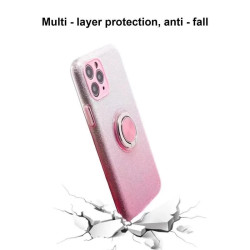 Funda Silicona Brillante iPhone 15 Plus con Imán y Soporte de Anilla 360 5 Colores