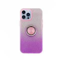 Funda Silicona Brillante iPhone 15 Plus con Imán y Soporte de Anilla 360 5 Colores