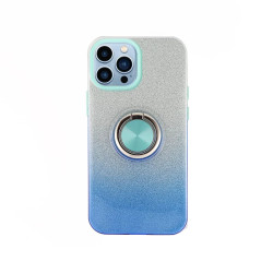 Funda Silicona Brillante iPhone 15 Plus con Imán y Soporte de Anilla 360 5 Colores