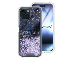 Funda Gel transparente purpurina iPhone 15 Plus 4 -Colores