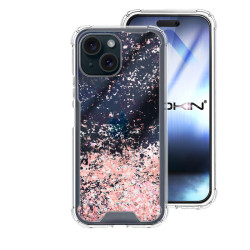Funda Gel transparente purpurina iPhone 15 Plus 4 -Colores